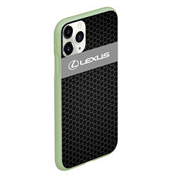 Чехол iPhone 11 Pro матовый Lexus соты, цвет: 3D-салатовый — фото 2
