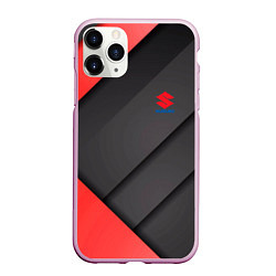 Чехол iPhone 11 Pro матовый SUZUKI abstraction, цвет: 3D-розовый