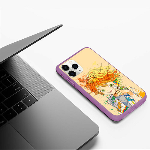 Чехол iPhone 11 Pro матовый Позитивная Эмма / 3D-Фиолетовый – фото 3