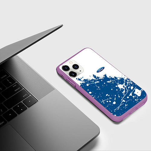Чехол iPhone 11 Pro матовый Ford форд / 3D-Фиолетовый – фото 3