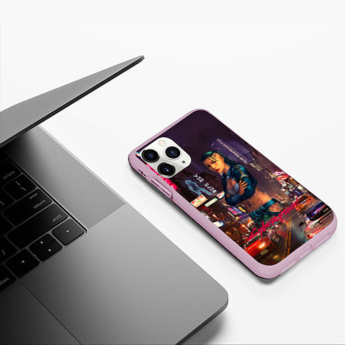 Чехол iPhone 11 Pro матовый Vi Cyberpunk2077 / 3D-Розовый – фото 3