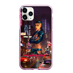 Чехол iPhone 11 Pro матовый Vi Cyberpunk2077, цвет: 3D-розовый