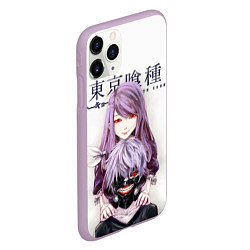 Чехол iPhone 11 Pro матовый Канеки и Ризе Tokyo ghoul, цвет: 3D-сиреневый — фото 2