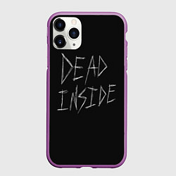 Чехол iPhone 11 Pro матовый Надпись Dead Inside, цвет: 3D-фиолетовый