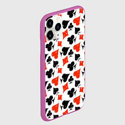 Чехол iPhone 11 Pro матовый Пика, Черва, Крестя, Бубна, цвет: 3D-фиолетовый — фото 2