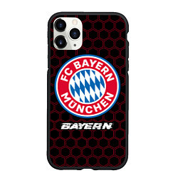 Чехол iPhone 11 Pro матовый БАВАРИЯ Bayern Соты, цвет: 3D-черный