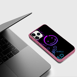 Чехол iPhone 11 Pro матовый Neon Bored Half pattern, цвет: 3D-малиновый — фото 2