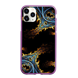 Чехол iPhone 11 Pro матовый Огненные фракталы 3d, цвет: 3D-фиолетовый
