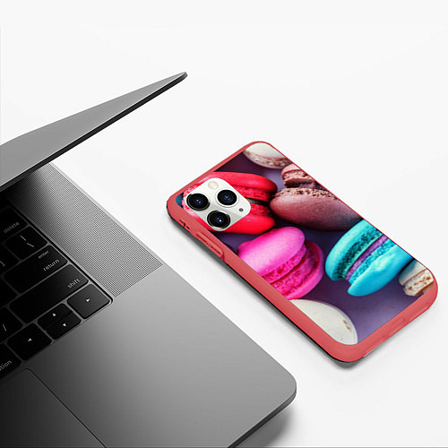 Чехол iPhone 11 Pro матовый Colorful Macaroons / 3D-Красный – фото 3