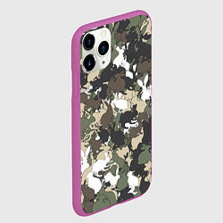 Чехол iPhone 11 Pro матовый Камуфляж с кроликами, цвет: 3D-фиолетовый — фото 2