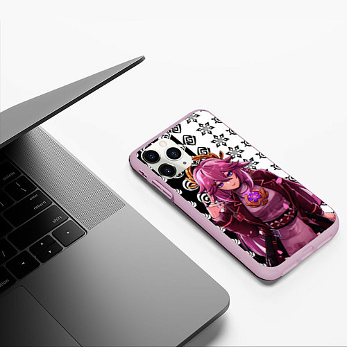 Чехол iPhone 11 Pro матовый Яэ Мико прекрасная Геншин Импакт / 3D-Розовый – фото 3