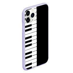 Чехол iPhone 11 Pro матовый Черно-Белое Пианино Piano, цвет: 3D-светло-сиреневый — фото 2