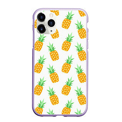 Чехол iPhone 11 Pro матовый Поле ананасов, цвет: 3D-светло-сиреневый