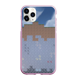 Чехол iPhone 11 Pro матовый Природа майнкафта, цвет: 3D-розовый