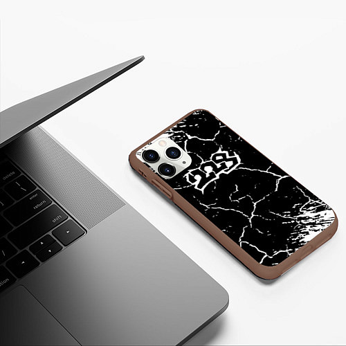 Чехол iPhone 11 Pro матовый 228 rap трещины / 3D-Коричневый – фото 3
