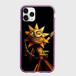 Чехол iPhone 11 Pro матовый Five Nights at Freddys: Security Breach - Солнце D, цвет: 3D-фиолетовый