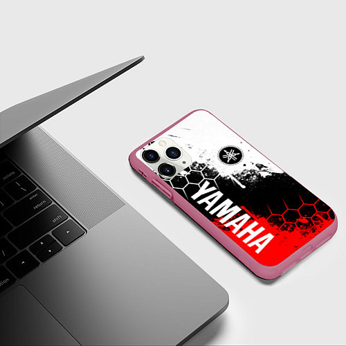 Чехол iPhone 11 Pro матовый YAMAHA - ЯМАХА / 3D-Малиновый – фото 3