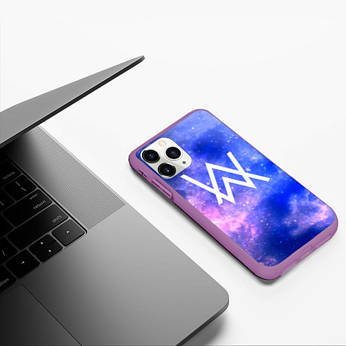 Чехол iPhone 11 Pro матовый Alan Walker космос / 3D-Фиолетовый – фото 3