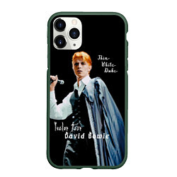 Чехол iPhone 11 Pro матовый Thin White Duke David Bowie Isolar Tour, цвет: 3D-темно-зеленый