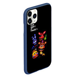 Чехол iPhone 11 Pro матовый Five Nights at Freddys - персонажи, цвет: 3D-тёмно-синий — фото 2