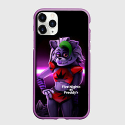 Чехол iPhone 11 Pro матовый Five Nights at Freddys: Security Breach Волчица Ро, цвет: 3D-фиолетовый