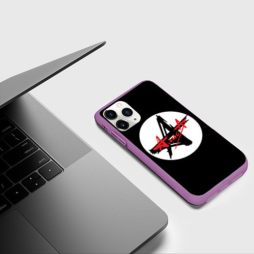 Чехол iPhone 11 Pro матовый Алиса - русский рок / 3D-Фиолетовый – фото 3