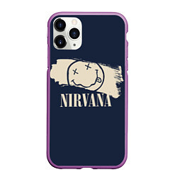 Чехол iPhone 11 Pro матовый NIRVANA Рок Группа, цвет: 3D-фиолетовый