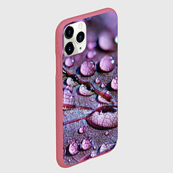 Чехол iPhone 11 Pro матовый Капели на листочке, цвет: 3D-малиновый — фото 2