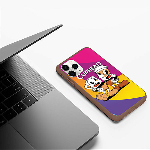 Чехол iPhone 11 Pro матовый Cuphead Show Чашечки / 3D-Коричневый – фото 3