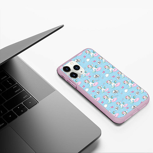 Чехол iPhone 11 Pro матовый Dab Единороги / 3D-Розовый – фото 3