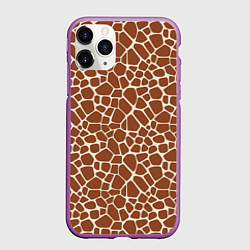 Чехол iPhone 11 Pro матовый Шкура Жирафа - Giraffe, цвет: 3D-фиолетовый