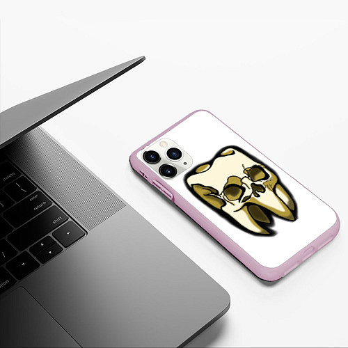 Чехол iPhone 11 Pro матовый Зуб череп / 3D-Розовый – фото 3