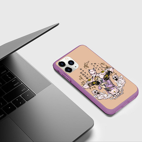 Чехол iPhone 11 Pro матовый KILLER QUEEN Йошикаге Кира JOJO PART 4 / 3D-Фиолетовый – фото 3
