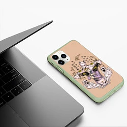 Чехол iPhone 11 Pro матовый KILLER QUEEN Йошикаге Кира JOJO PART 4, цвет: 3D-салатовый — фото 2