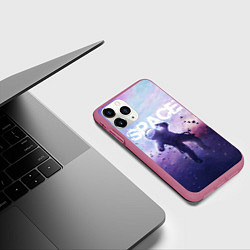 Чехол iPhone 11 Pro матовый Space walk, цвет: 3D-малиновый — фото 2
