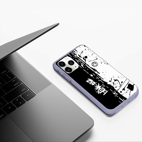 Чехол iPhone 11 Pro матовый Blink 182 БРЫЗГИ / 3D-Светло-сиреневый – фото 3