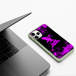 Чехол iPhone 11 Pro матовый Black Sabbath metal, цвет: 3D-салатовый — фото 2