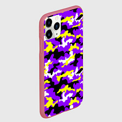 Чехол iPhone 11 Pro матовый Камуфляж Фиолетово-Жёлтый, цвет: 3D-малиновый — фото 2