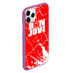 Чехол iPhone 11 Pro матовый Bon jovi Трещины, цвет: 3D-фиолетовый — фото 2