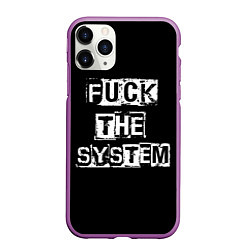 Чехол iPhone 11 Pro матовый FACK THE SYSTEM, цвет: 3D-фиолетовый