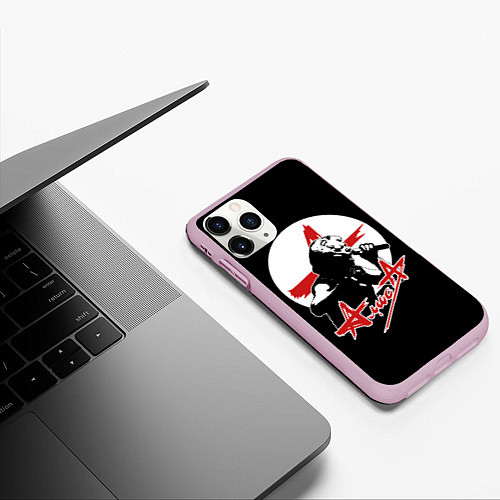 Чехол iPhone 11 Pro матовый Алиса рок группа / 3D-Розовый – фото 3