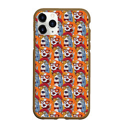Чехол iPhone 11 Pro матовый Собаки Бассет-Хаунд, цвет: 3D-коричневый