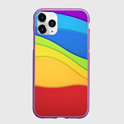 Чехол iPhone 11 Pro матовый Fashion pattern 2022 Wave, цвет: 3D-фиолетовый