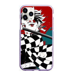 Чехол iPhone 11 Pro матовый Клинок, рассекающий демонов Танджиро, цвет: 3D-светло-сиреневый