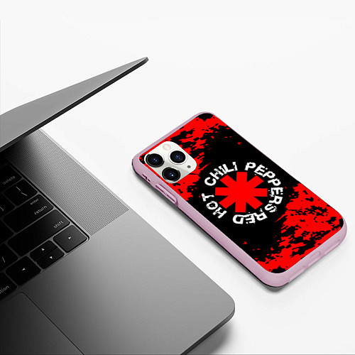 Чехол iPhone 11 Pro матовый Red hot chili peppers RHCP / 3D-Розовый – фото 3