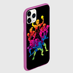 Чехол iPhone 11 Pro матовый Игра в Пинг-Понг, цвет: 3D-фиолетовый — фото 2