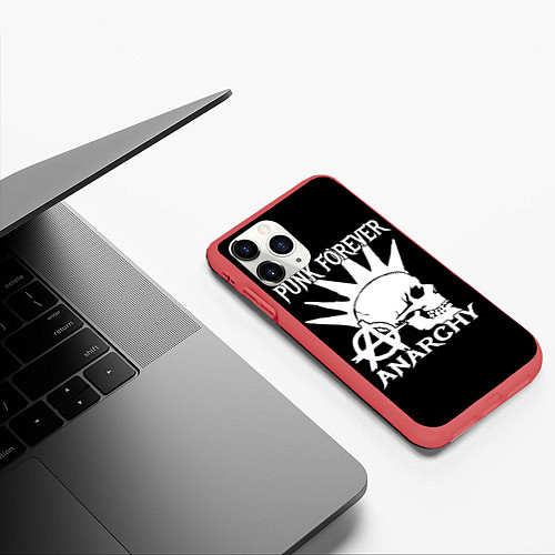 Чехол iPhone 11 Pro матовый PUNK FOREVER ANARCHY / 3D-Красный – фото 3