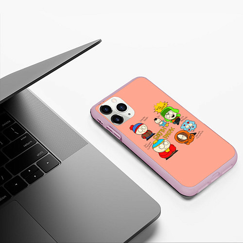 Чехол iPhone 11 Pro матовый Южный парк персонажи South Park / 3D-Розовый – фото 3