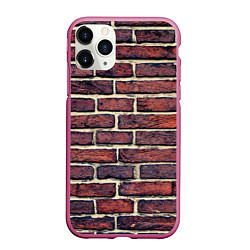 Чехол iPhone 11 Pro матовый Brick Wall, цвет: 3D-малиновый
