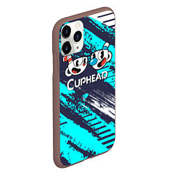 Чехол iPhone 11 Pro матовый Cuphead две чашечки, цвет: 3D-коричневый — фото 2